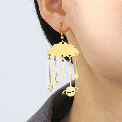 Nature-Inspired Moon Star Dangles