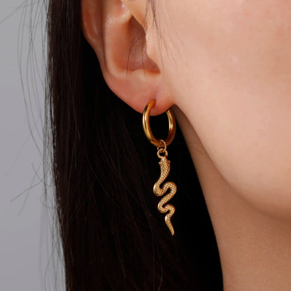 Gold Snake Earrings