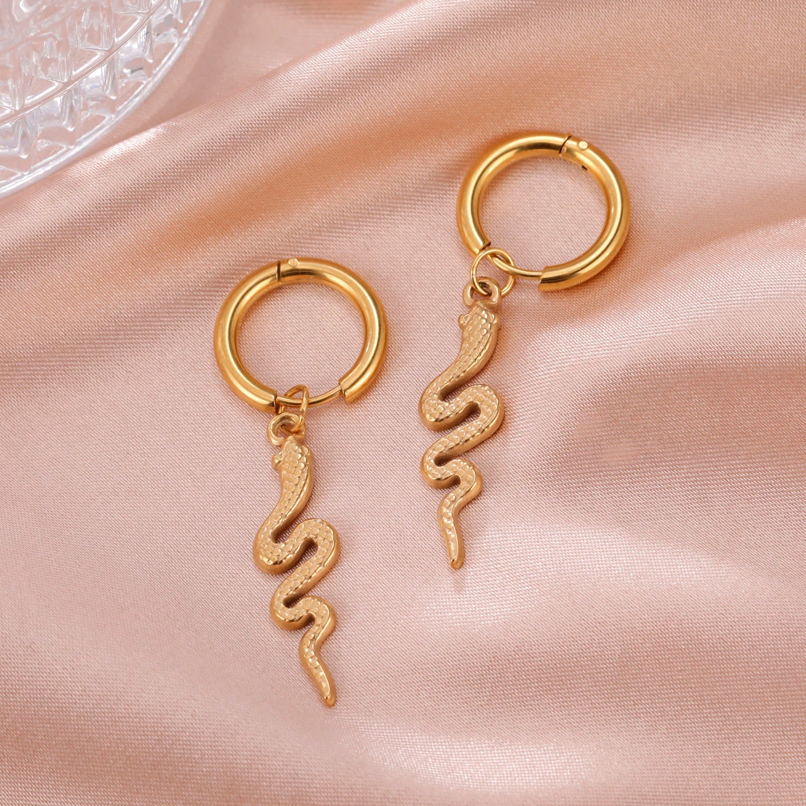 Gold Snake Earrings