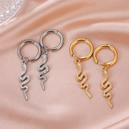 Gold Snake Earrings