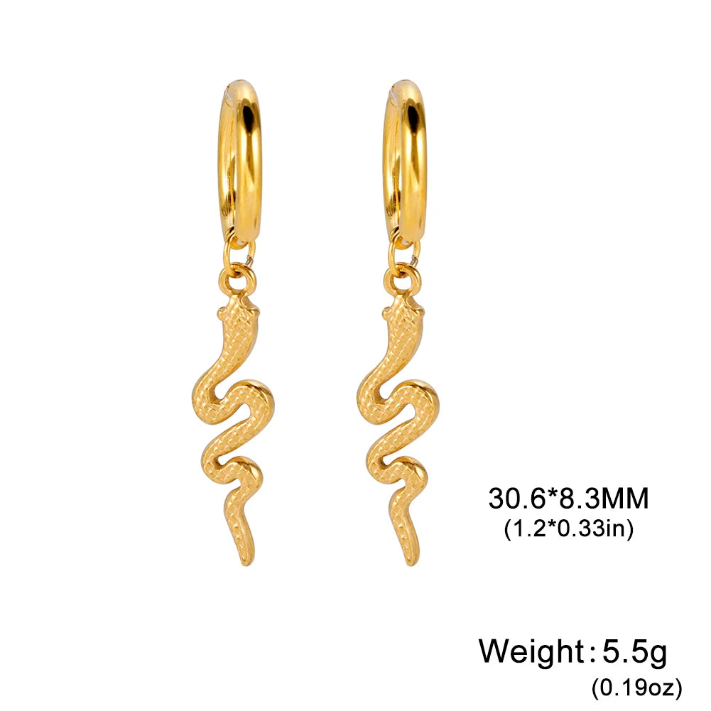 Gold Snake Earrings