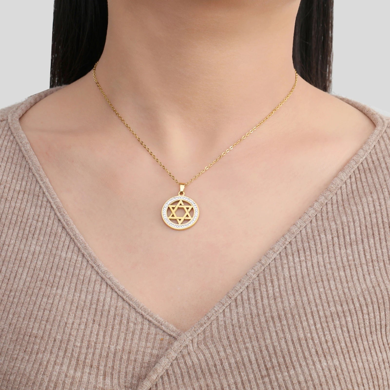 Hexagram Jewish Choker Necklace