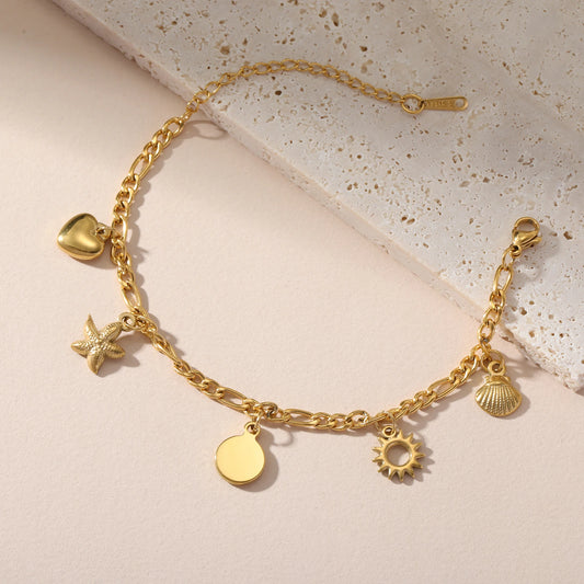 Double Layer Gold Shell Bracelet