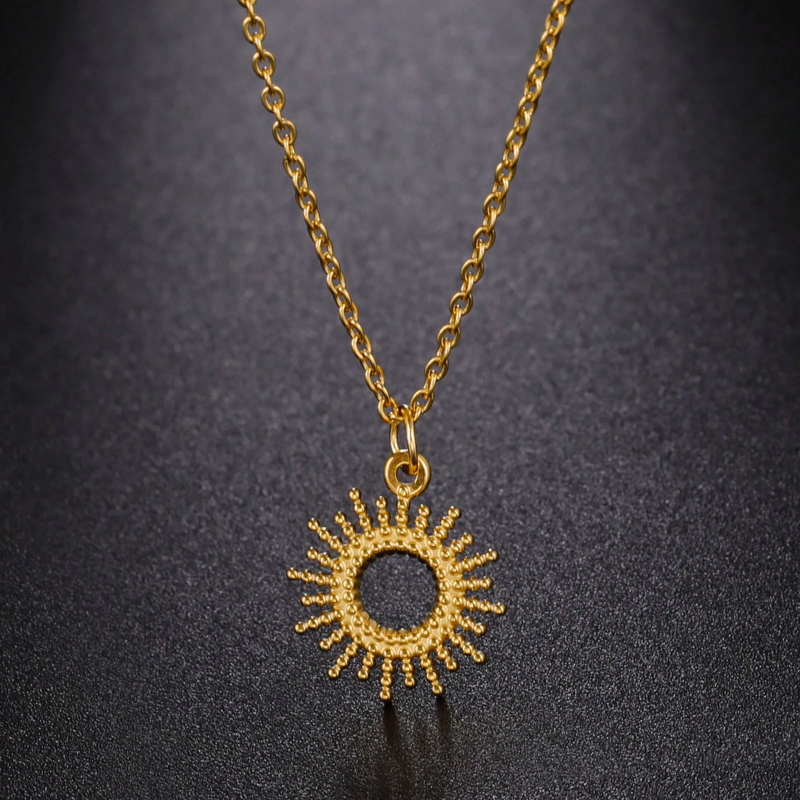 Gold Sun Choker Necklace