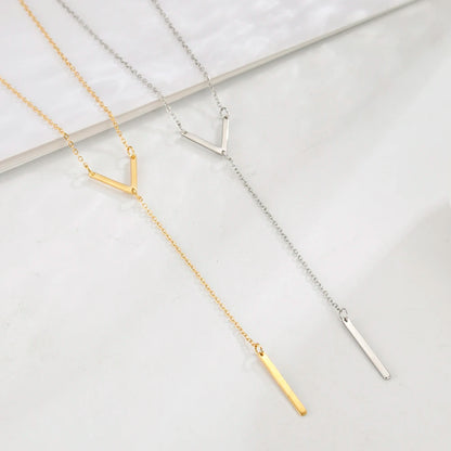 Gold Bar Pendant Necklace