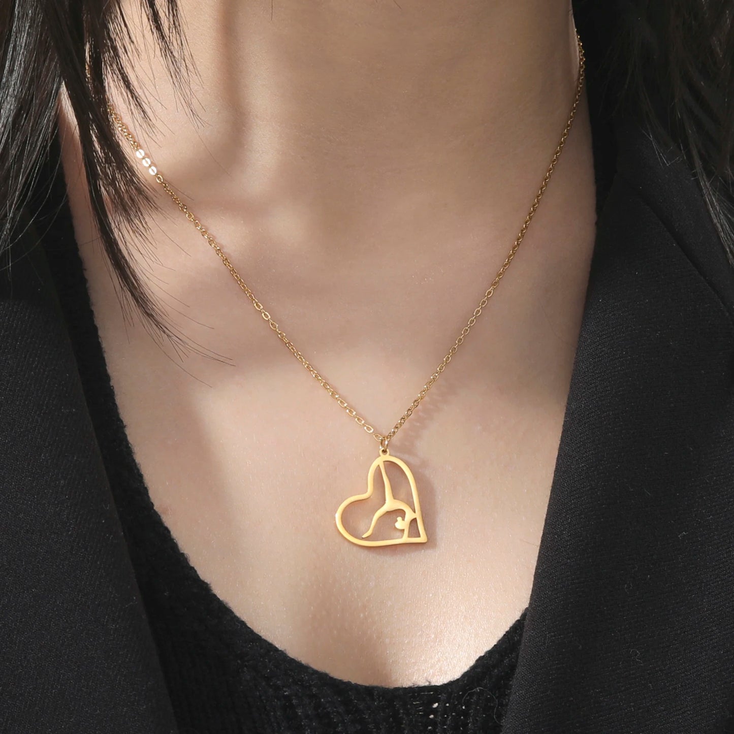 Gymnast Heart Necklace Jewelry