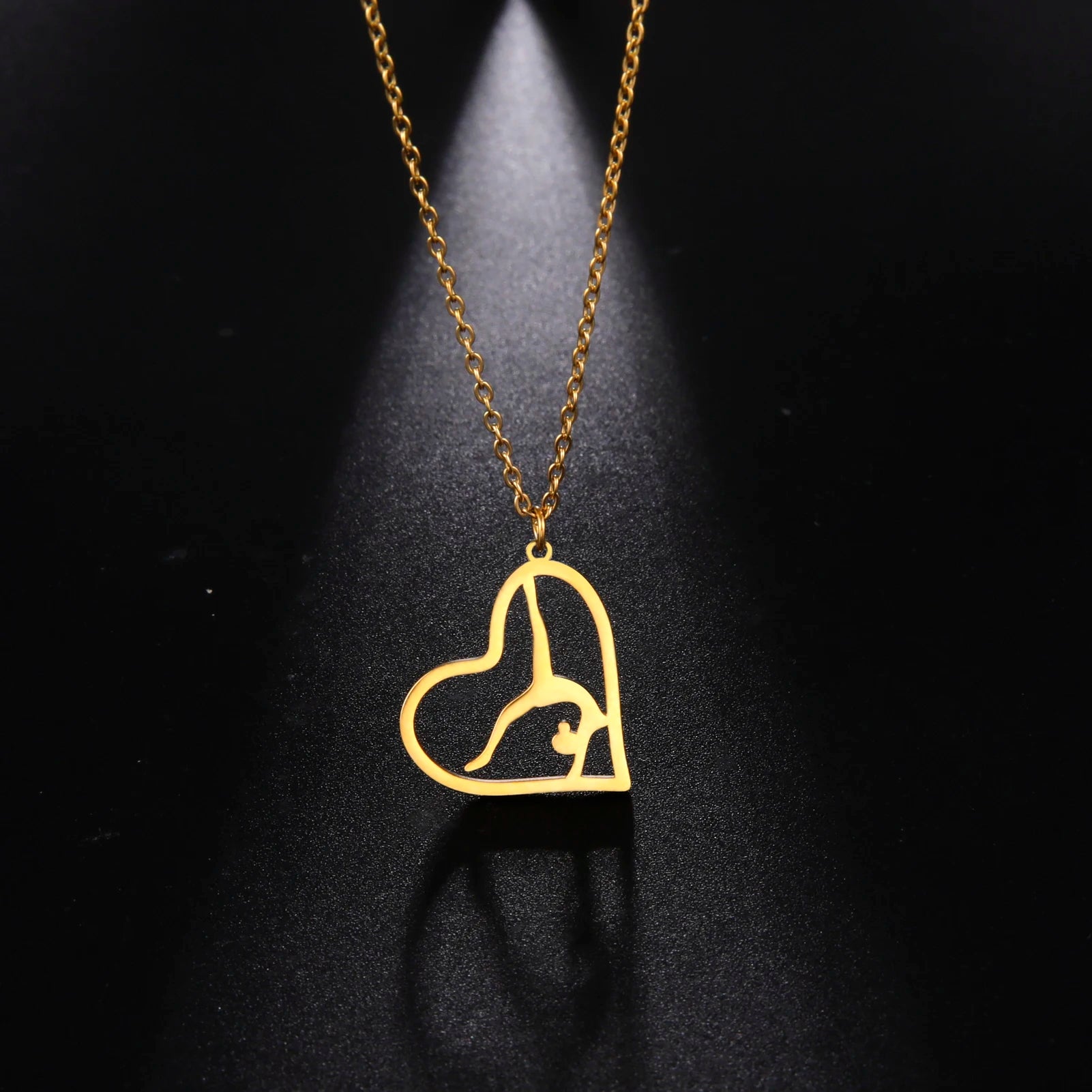 Gymnast Heart Necklace Jewelry