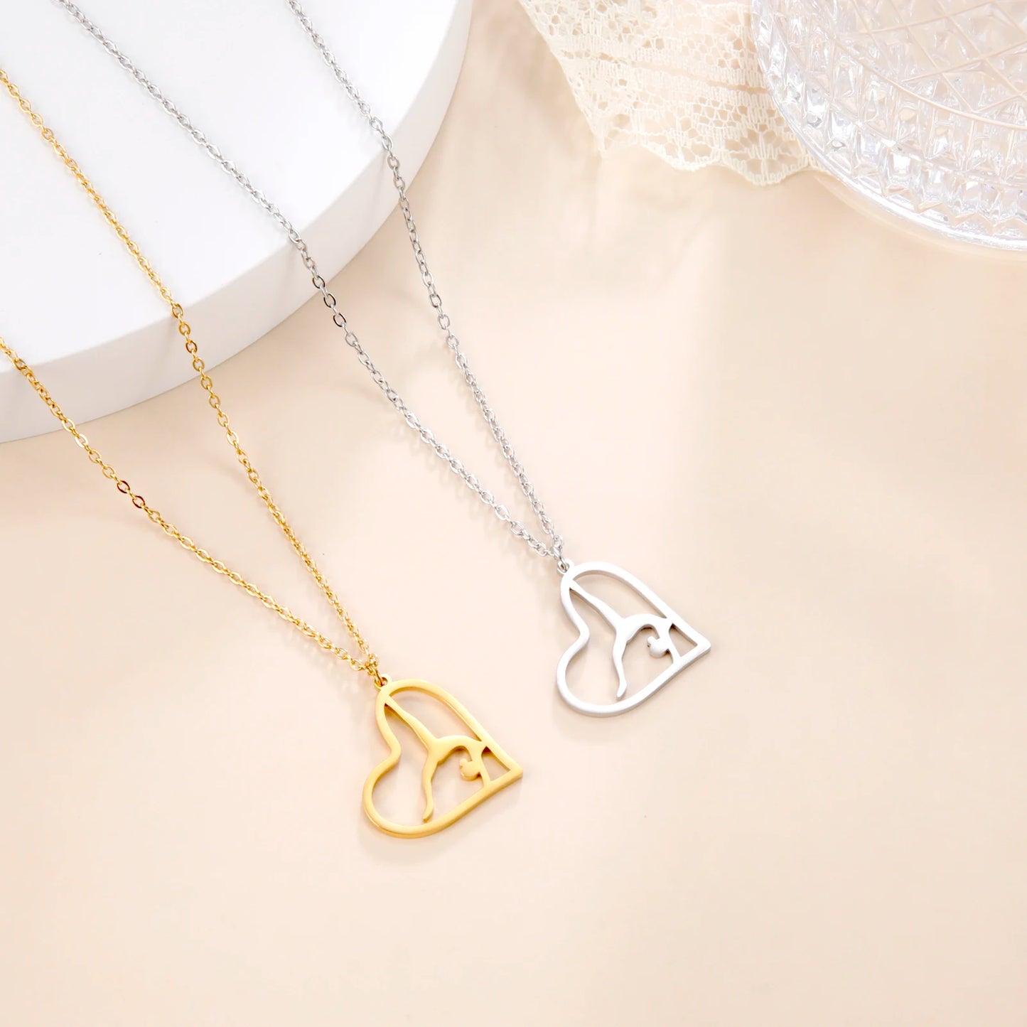 Gymnast Heart Necklace Jewelry