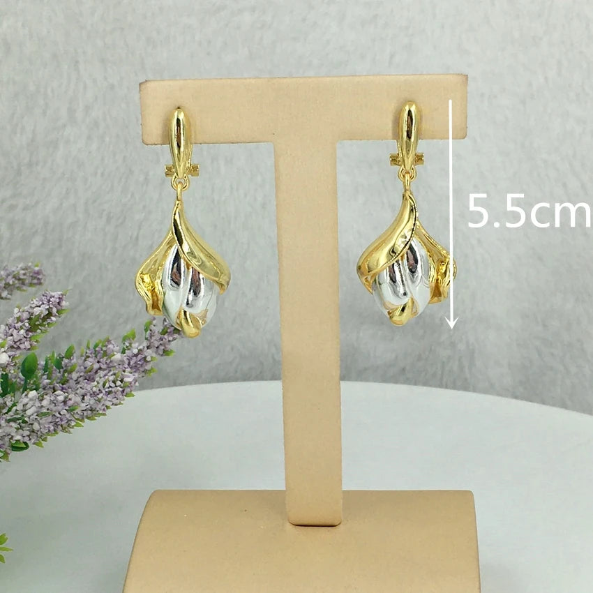 Two Tones Drop Earrings 