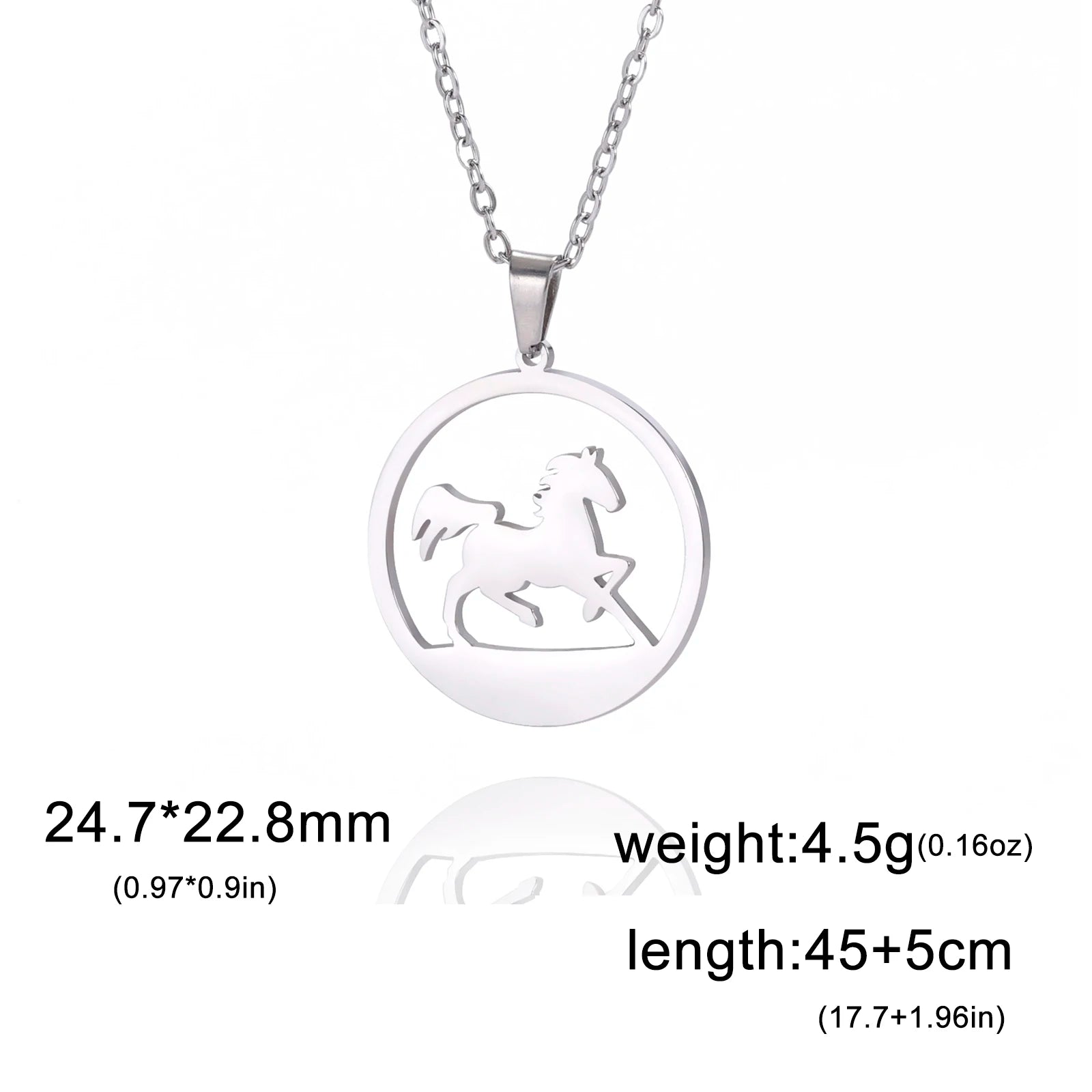 Running Horse Round Necklace 