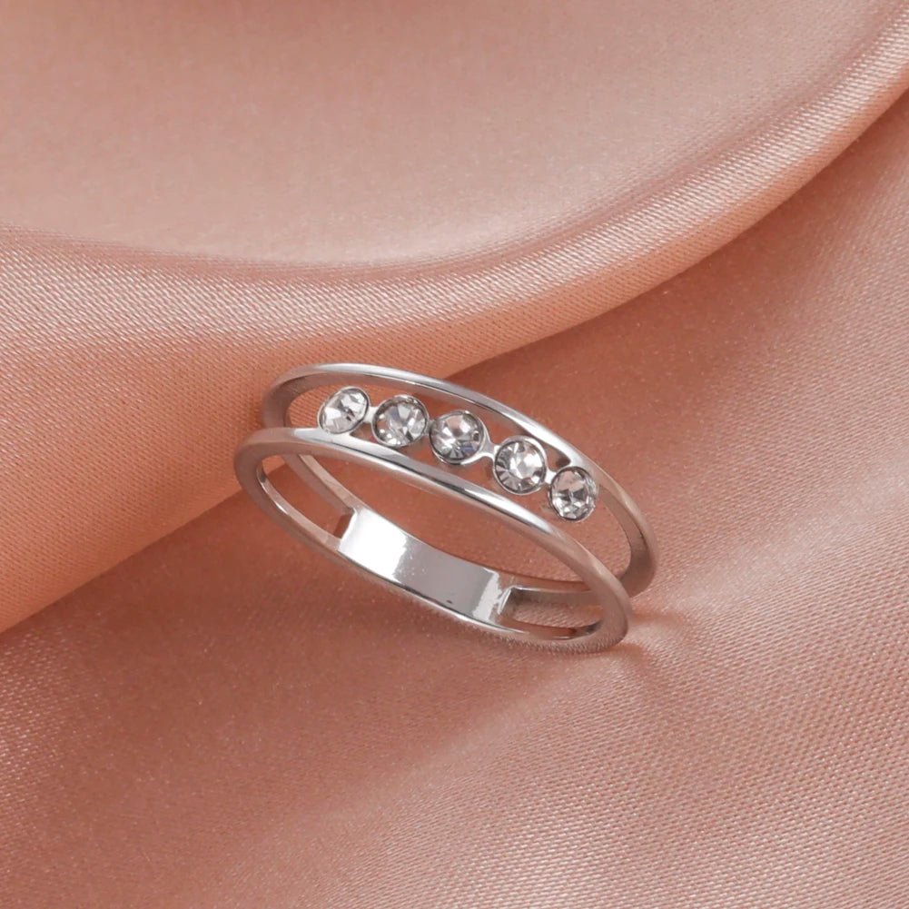 Trendy Clear Zircon Ring