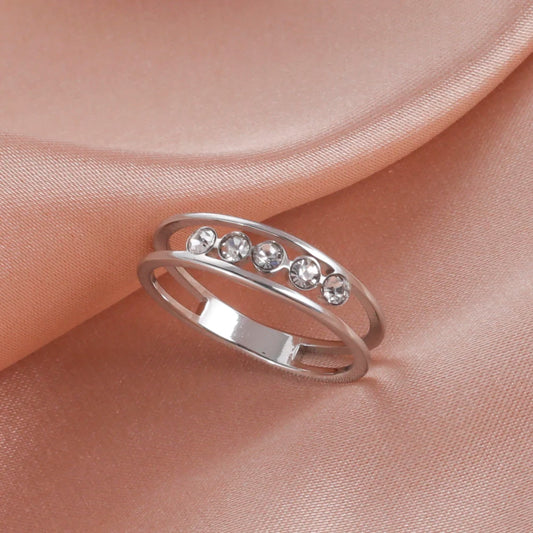 Trendy Clear Zircon Ring