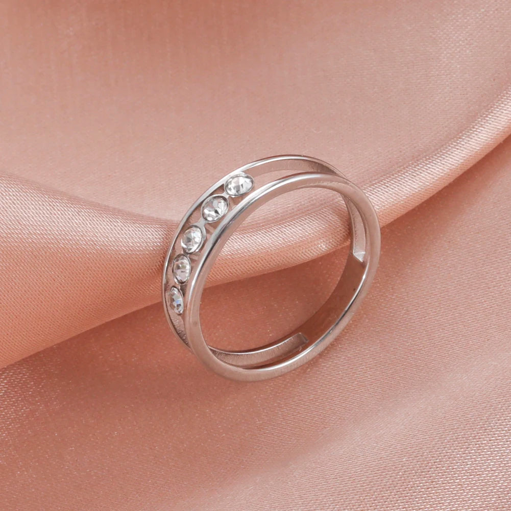 Trendy Clear Zircon Ring