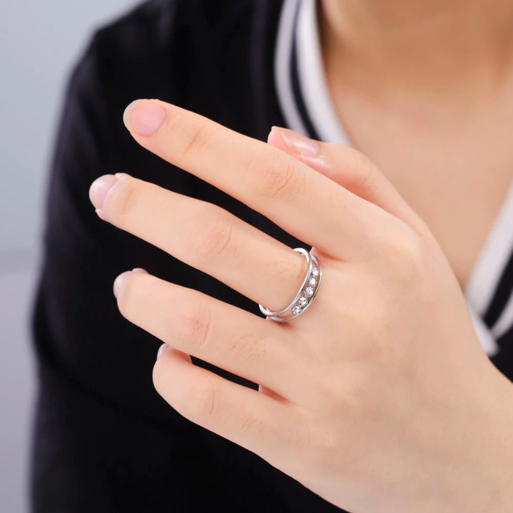 Trendy Clear Zircon Ring