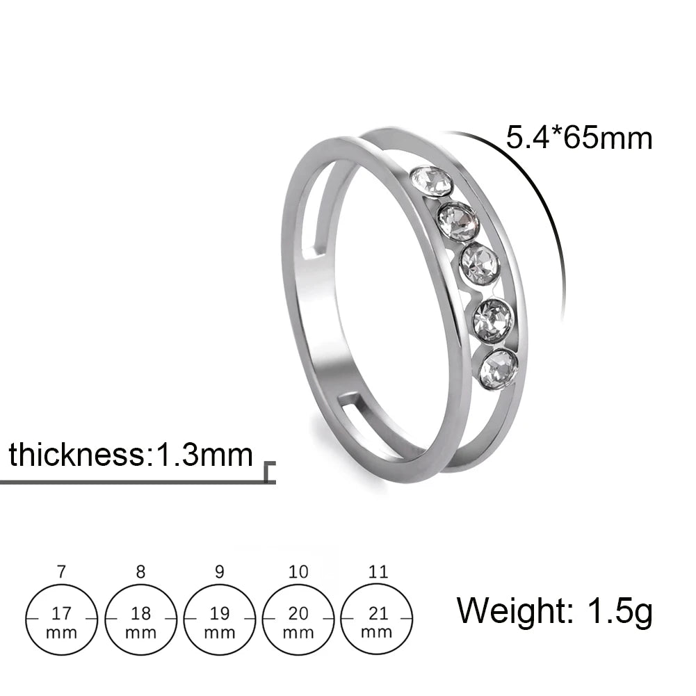 Trendy Clear Zircon Ring