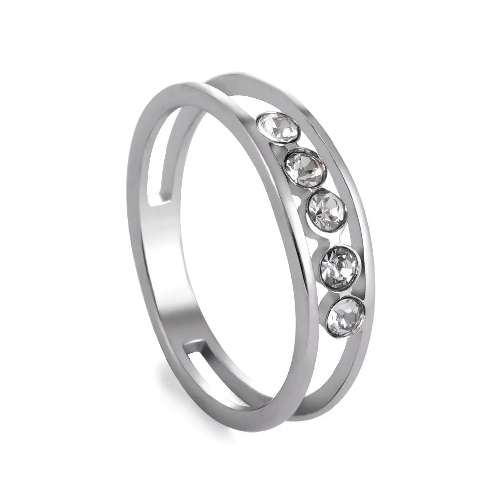 Trendy Clear Zircon Ring