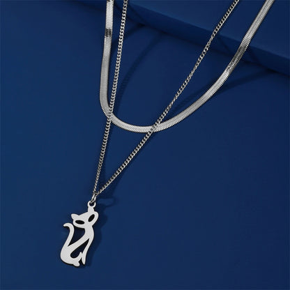 Stainless Steel Cat Necklace