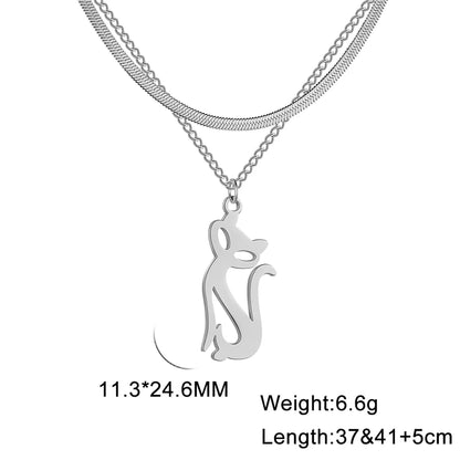 Stainless Steel Cat Necklace