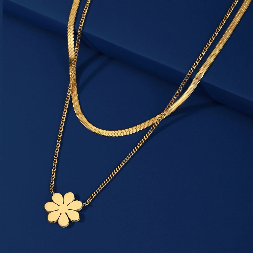 Gold Daisy Choker Necklace