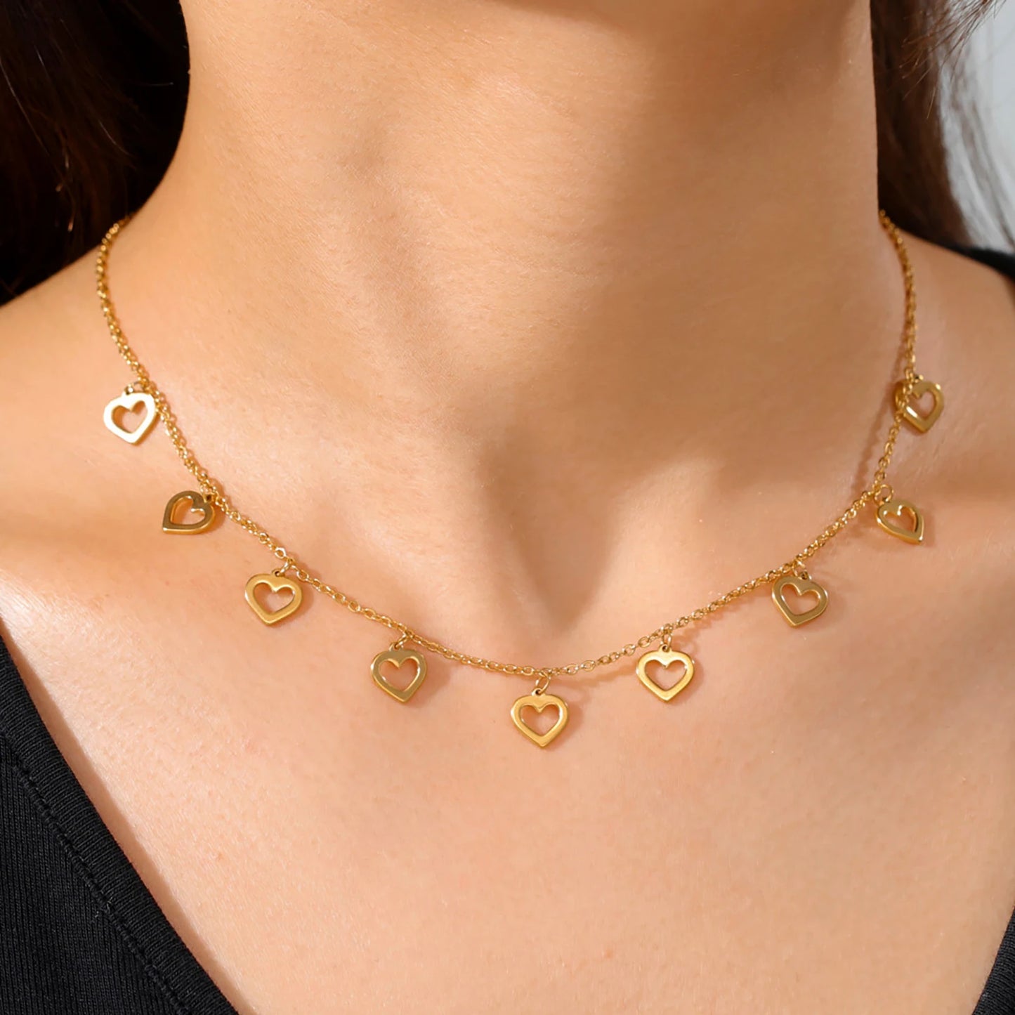 Gold Charm Choker Necklace