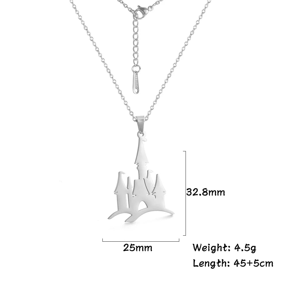 Women Church Castle Necklace