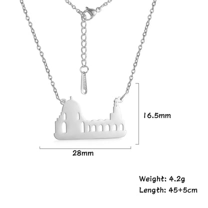 Women Church Castle Necklace