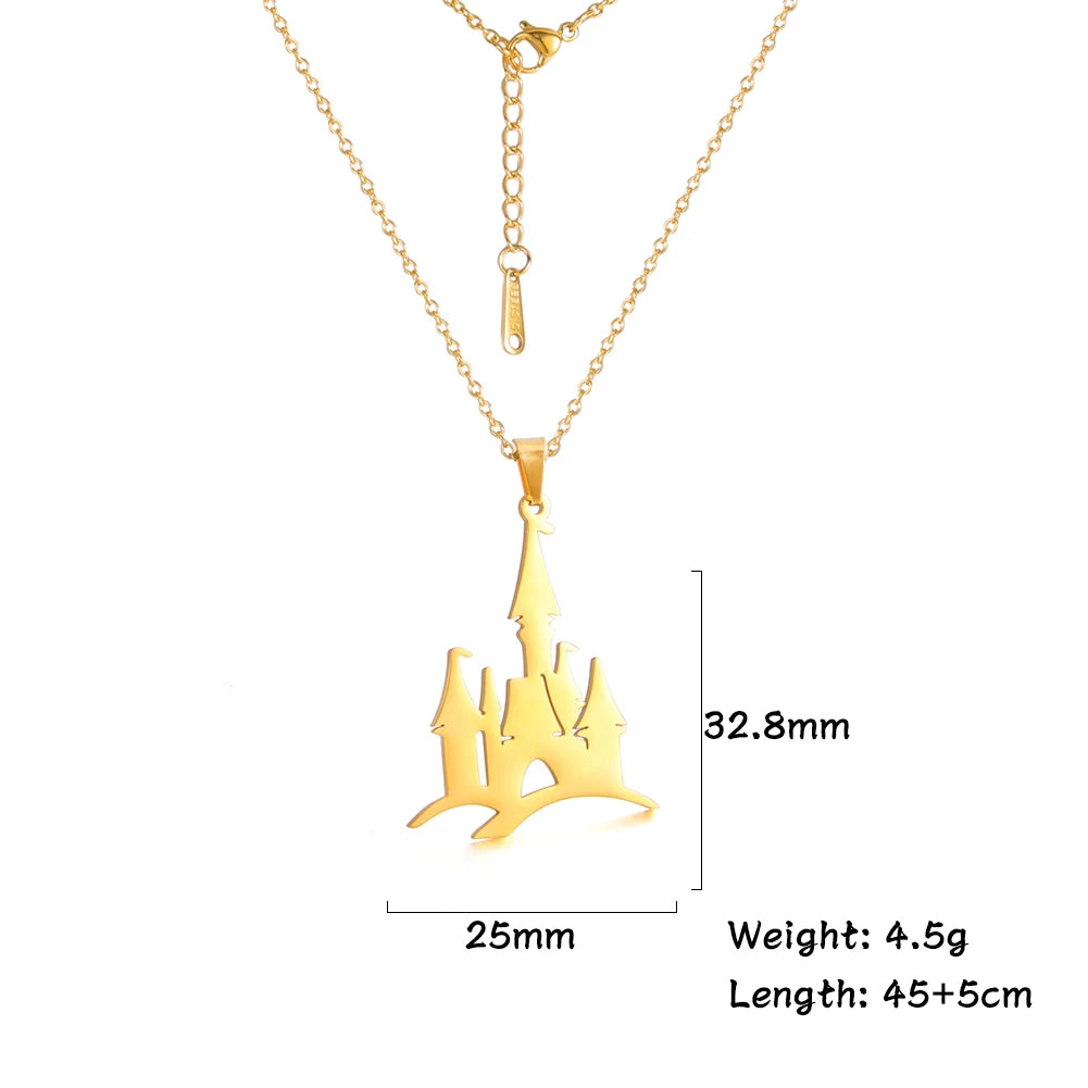 Women Church Castle Necklace