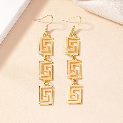 Hollow Geometric Earring Set