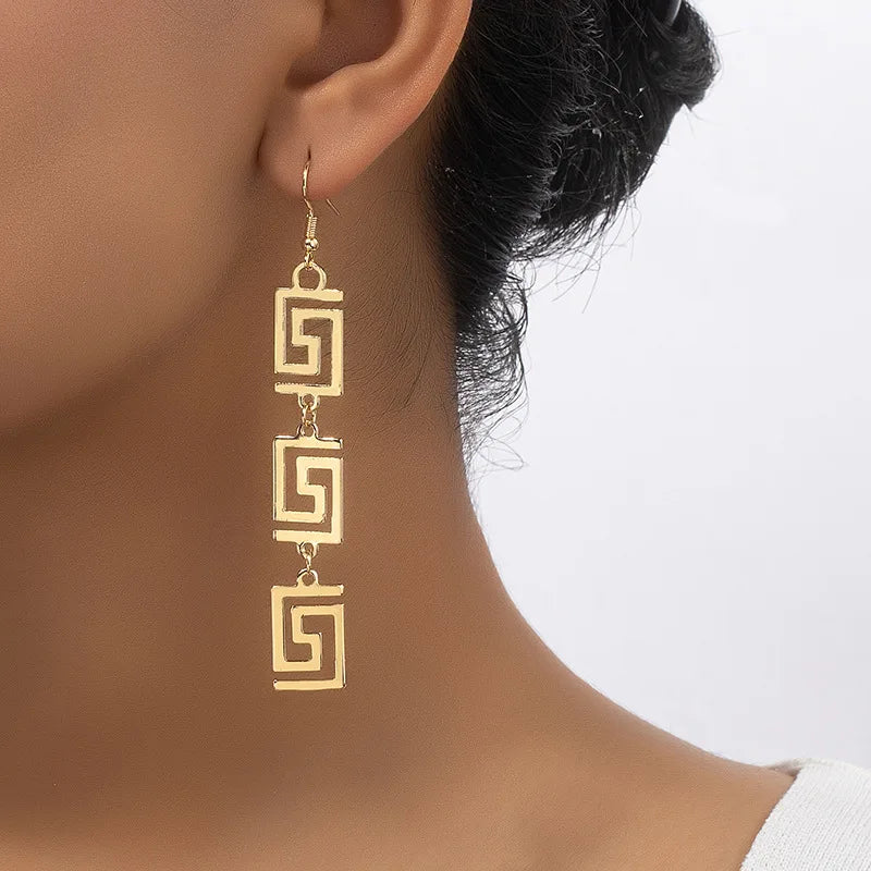 Hollow Geometric Earring Set