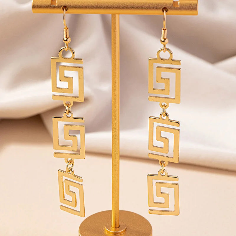 Hollow Geometric Earring Set