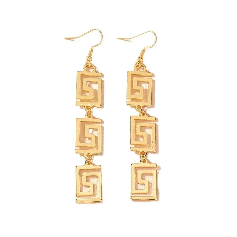 Hollow Geometric Earring Set