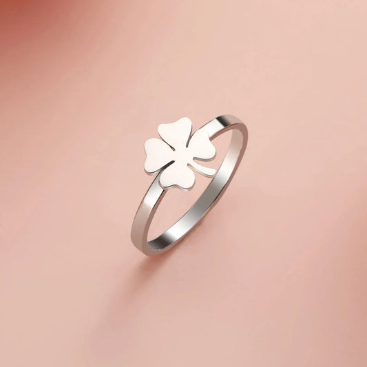 Clover Stainless Steel Ring