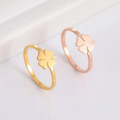 Clover Stainless Steel Ring