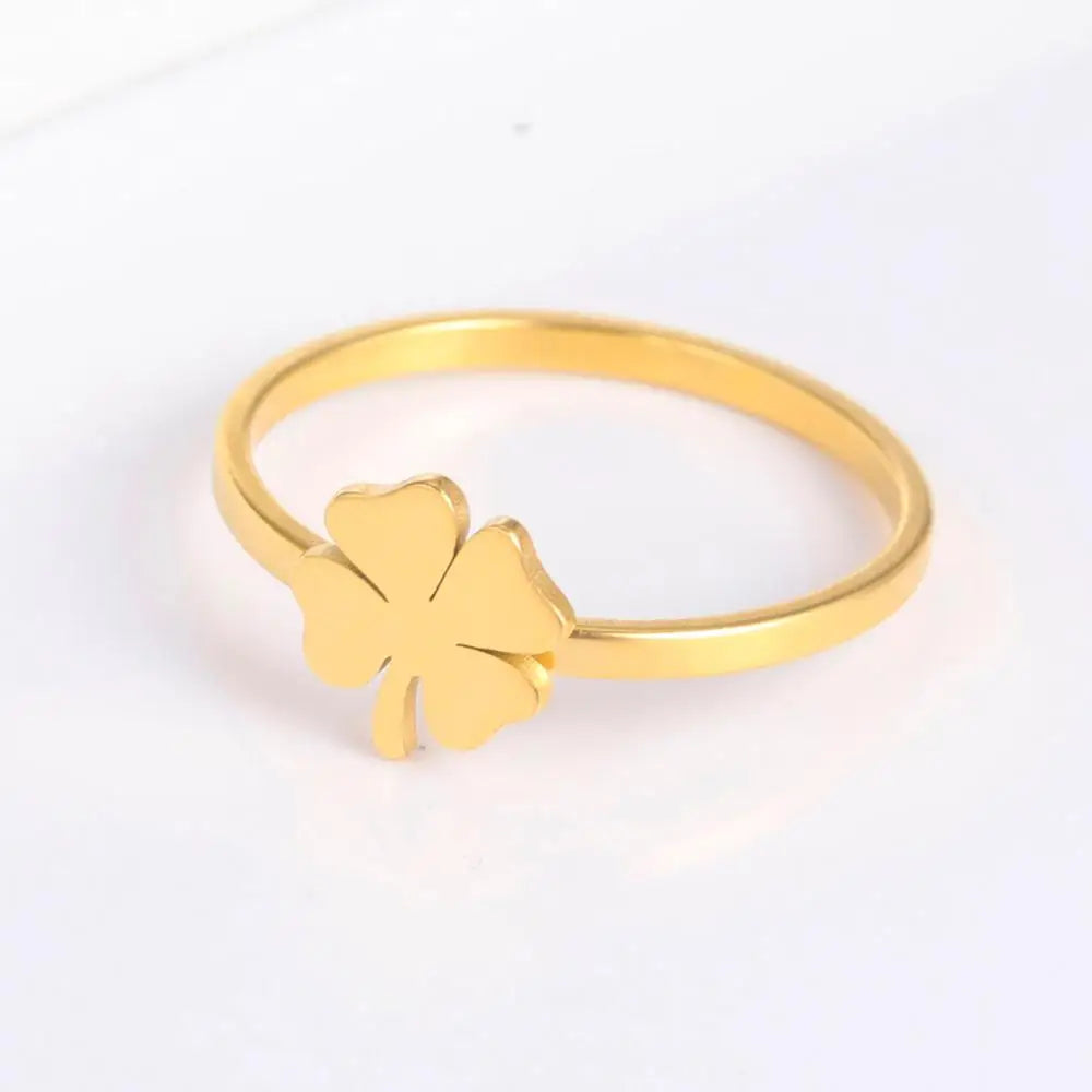 Clover Stainless Steel Ring