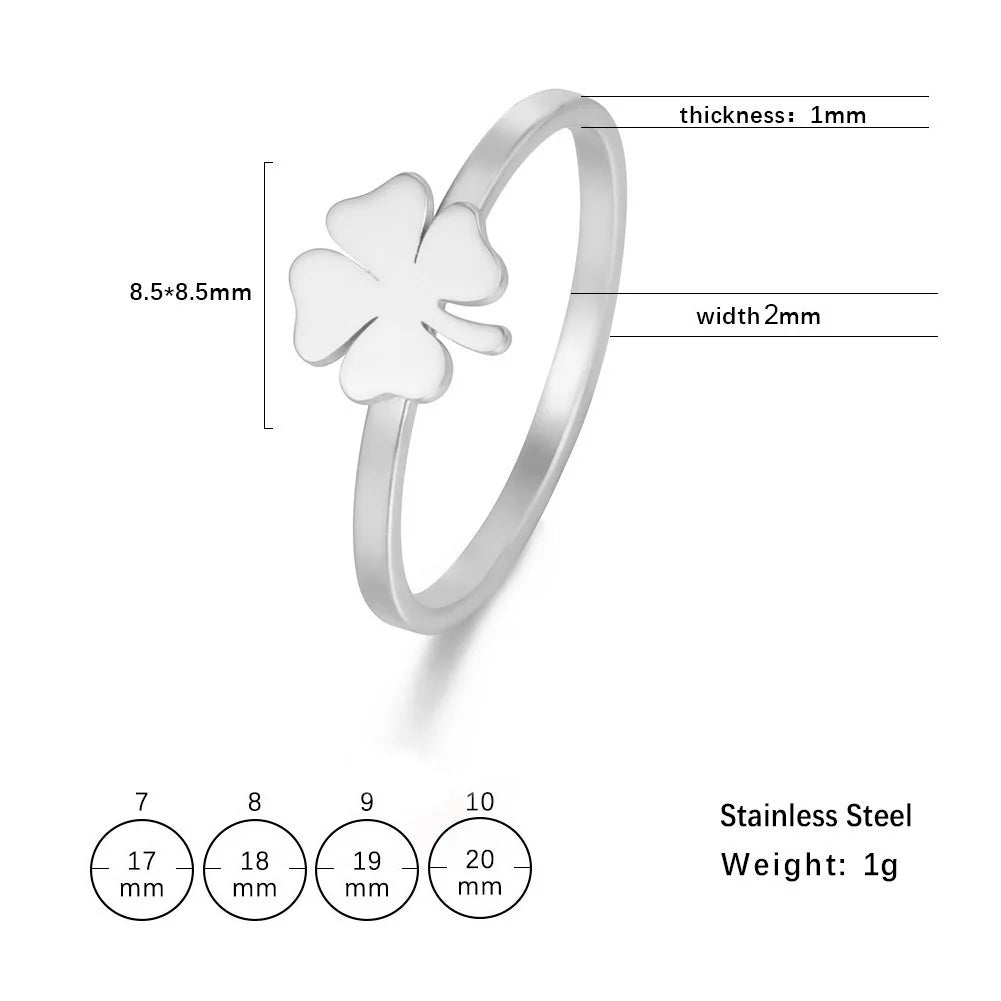 Clover Stainless Steel Ring