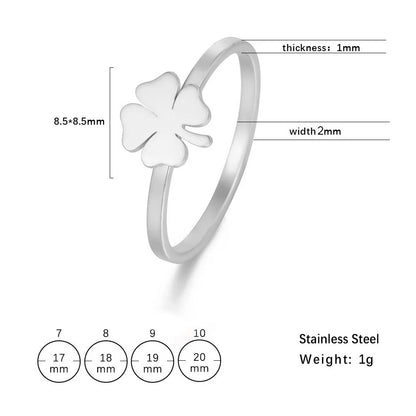 Clover Stainless Steel Ring