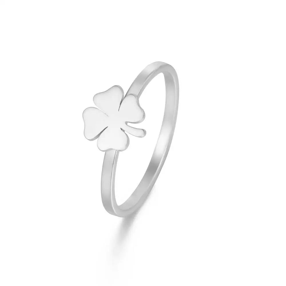 Clover Stainless Steel Ring