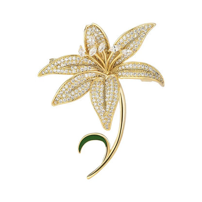 Micro Inlaid Lily Brooch