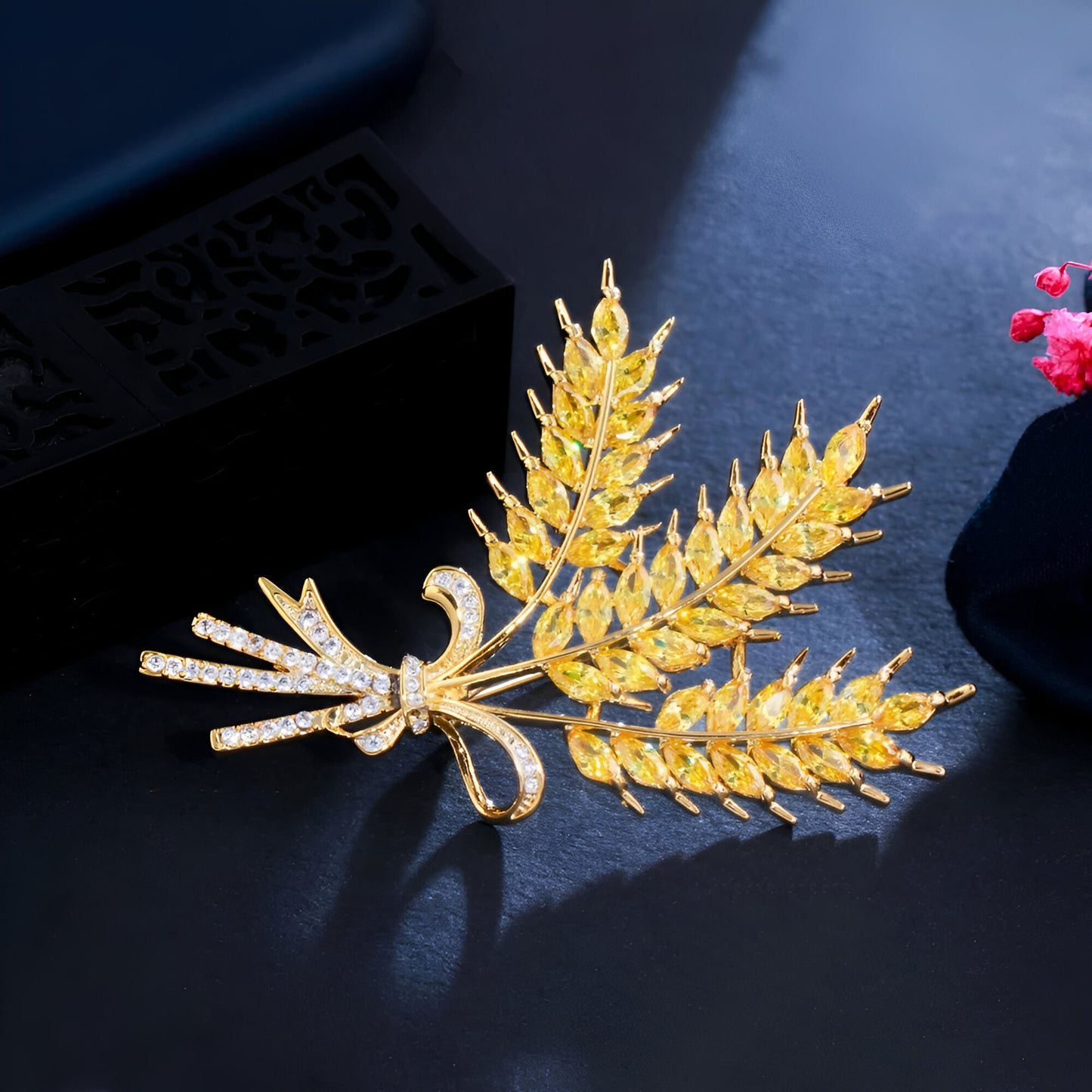 Stunning Wheat Brooch Pin 