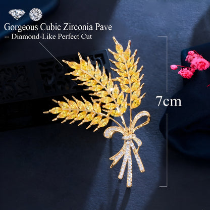 Stunning Wheat Brooch Pin 