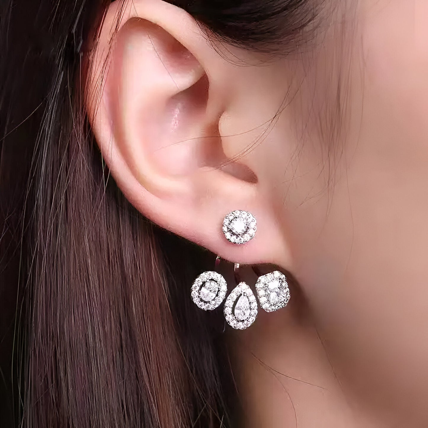 Luxury Geometric Zirconia Earrings