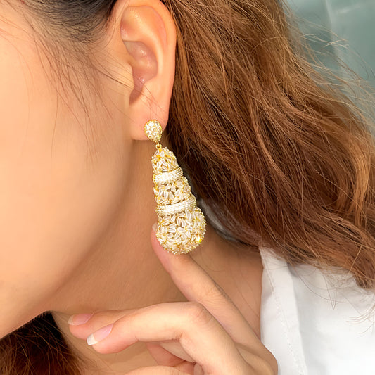 Luxury Chunky Design Long Earrings - JR NEST