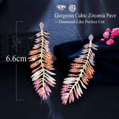 Long-Drop Dangle Big Feather Earring - JR NEST