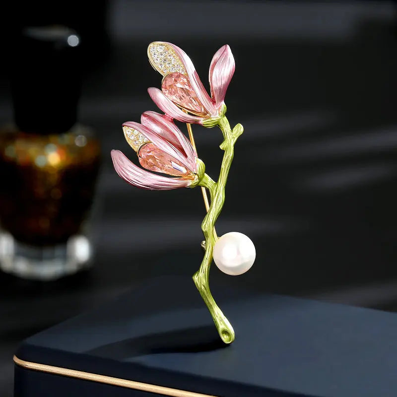 White Orchid Imitation Brooch