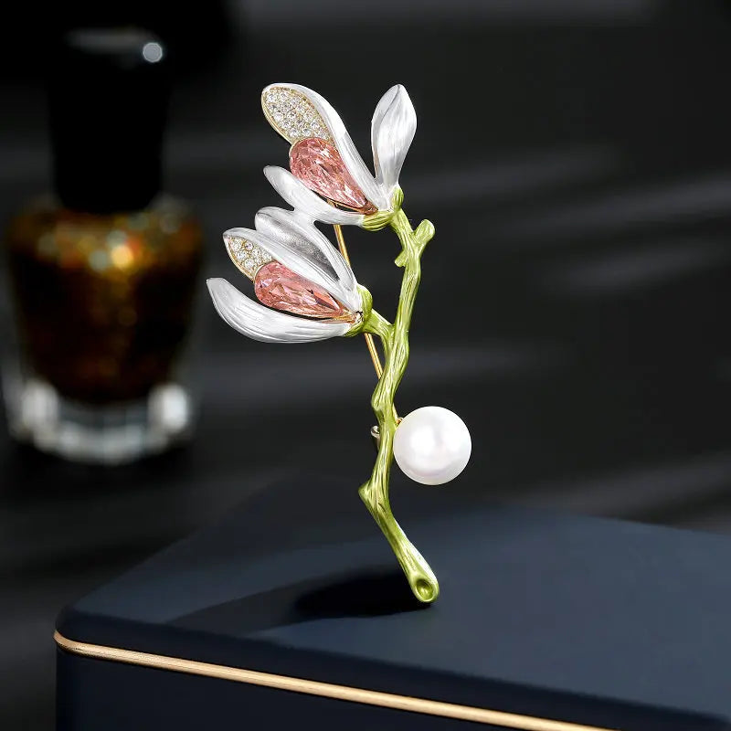 White Orchid Imitation Brooch