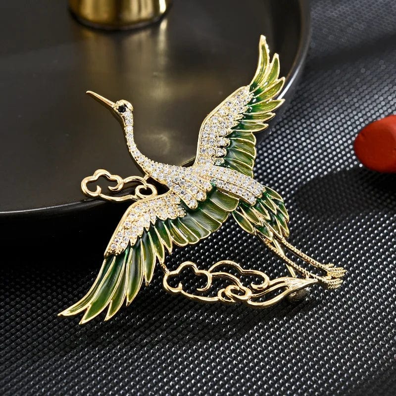 Cloud-Crane Temperament Brooch