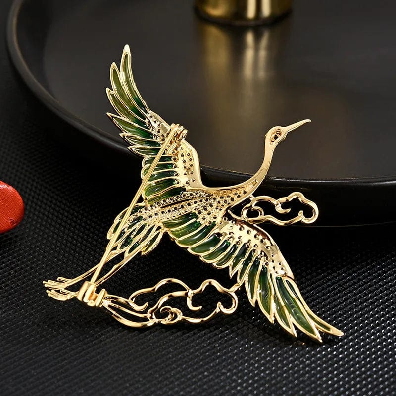 Cloud-Crane Temperament Brooch