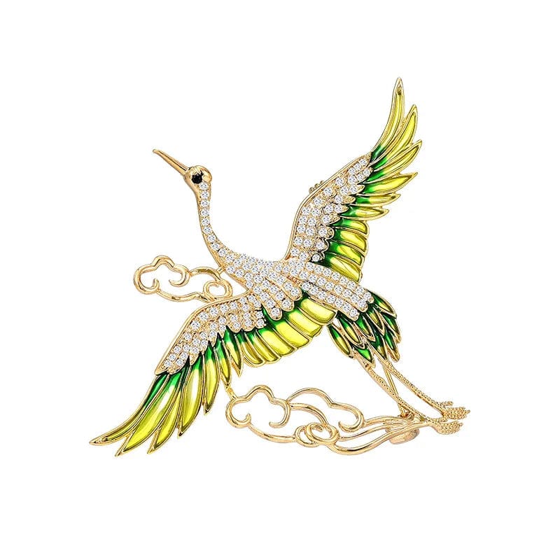 Cloud-Crane Temperament Brooch