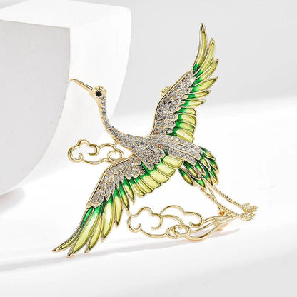 Cloud-Crane Temperament Brooch