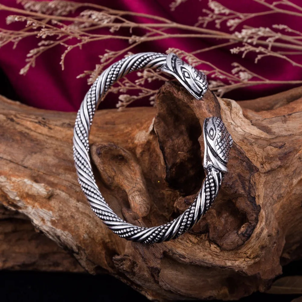 Religious Metal Snake Bracelet